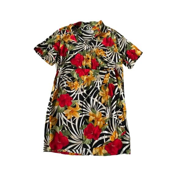 Vintage 1980s JH Collectibles 2 Piece Set Blouse and Skirt Hawaiian Floral 12/14 - Picture 5 of 12